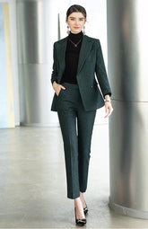 Olive Green Single Button Pantsuit